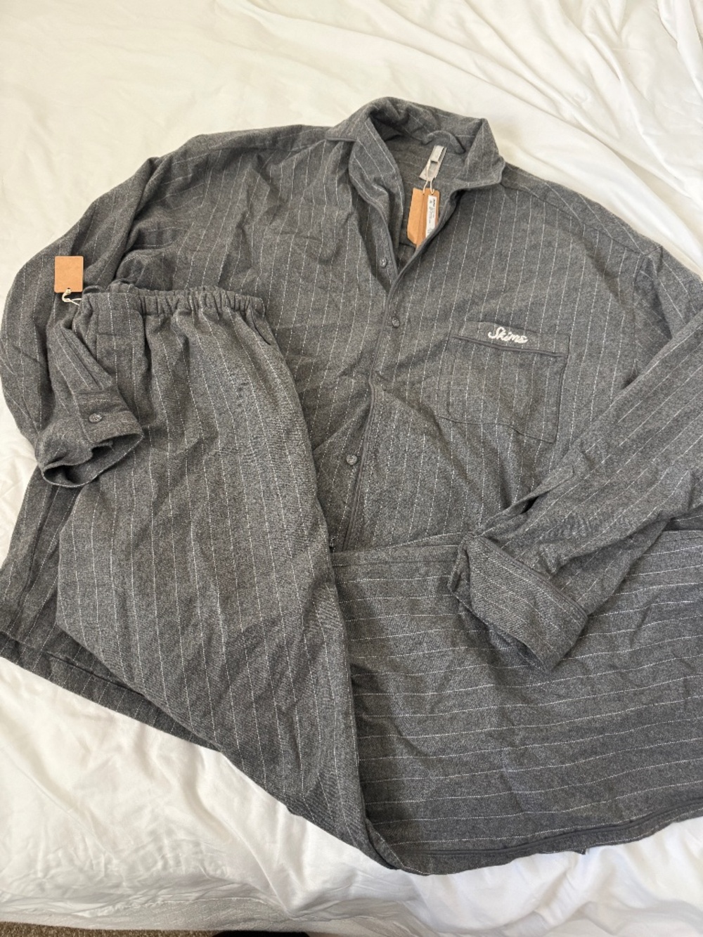skims stripe pajama set   size small   details: -elevated flannel sleep set  -NW